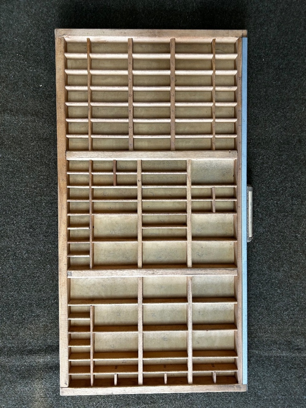 Vintage Letterpress Typeset Printer's Tray Wooden Display Curio Shelf  EXCELLENT